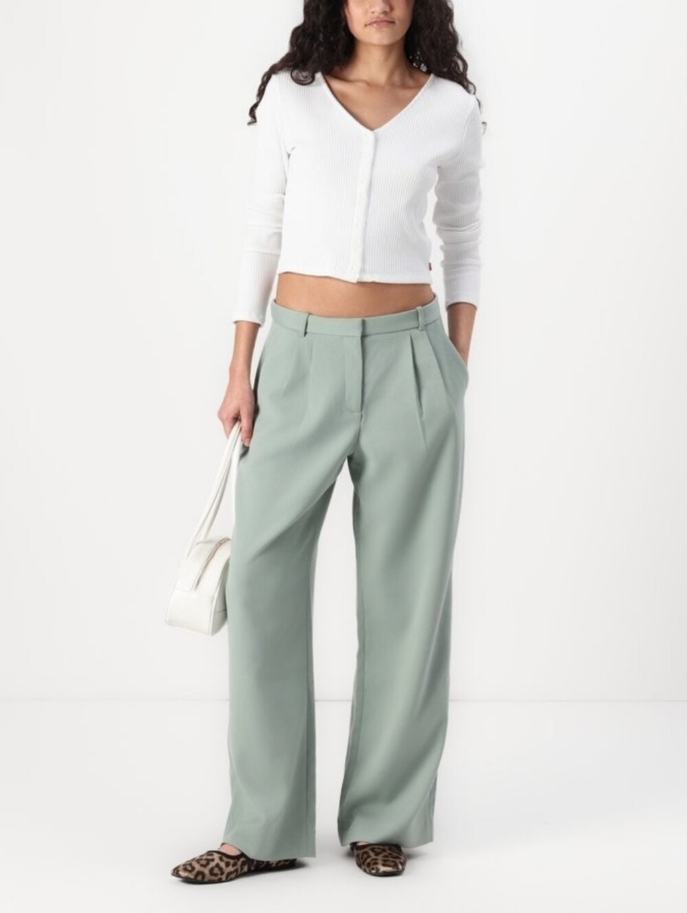 Abercrombie And Fitch Sloane Trousers Pants Wide Leg Pastel Green 31 12